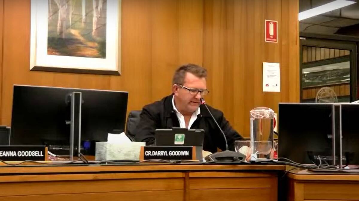 Councillor Darryl Goodwin brought forth the motion for Lithgow City Council to endorse Voice to Parliament. Picture a screenshot from Lithgow City Council Youtube. 