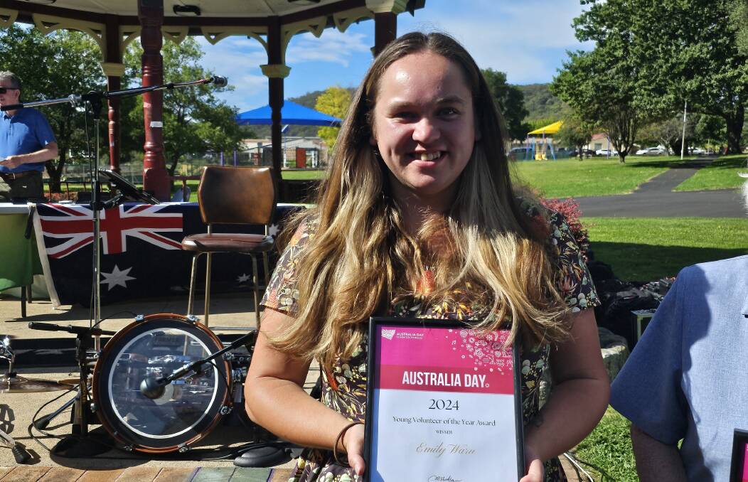 Emily Waru being recognised for achievements as Young Citizen of the year at the 2024 Australia Day ceremony. Picture by Reidun Berntsen. 