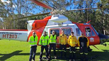 Blue Mountains City Council's Emergency Management team with the Rural Fire Service Aviation team. Picture supplied